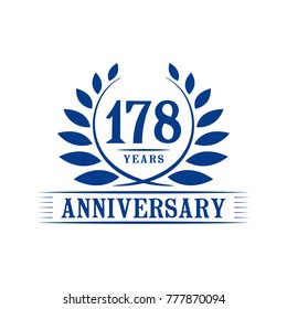 178 years anniversary logo template.