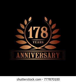 178 years anniversary logo template.