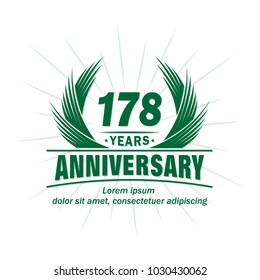 178 years vector and illustration template.