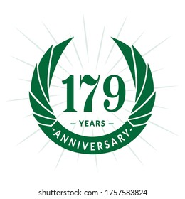 179 years anniversary. Elegant anniversary design. 179th years logo. Vector and illustrations.