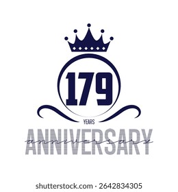 179 anos de modelo de design de logotipo. Vetor e ilustração do 179º aniversário