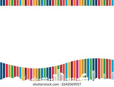 17-color SDG-inspired frames Cityscape stripe
