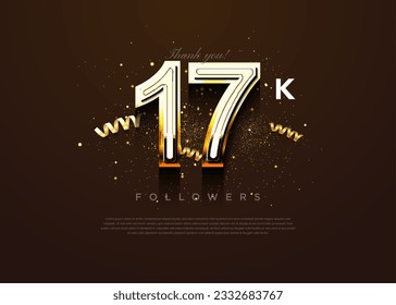 17k followers celebration classic and elegant banner concept.