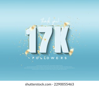 17k followers celebration. with modern luxury figures.