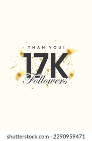 17k followers number, posters, greeting banners for social media posts.