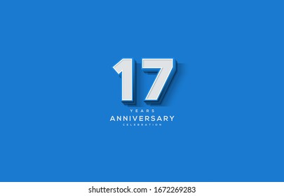 17th anniversary background with illustrations of white numbers along with the writing below.