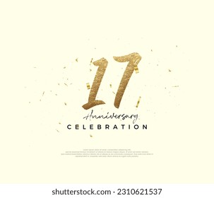 17th anniversary celebration, with gold glitter numbers.