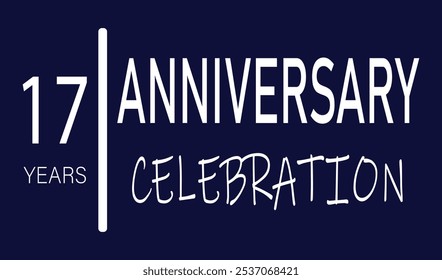 17º aniversário celebração. 17 anos aniversário logotipo banner template.