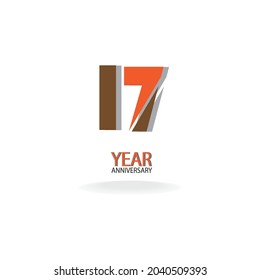 Fiesta del 17 aniversario. Ilustración vectorial. plantilla de números para celebrar.