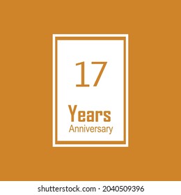 17th anniversary event party. Vector illustration. numbers template for Celebrating.