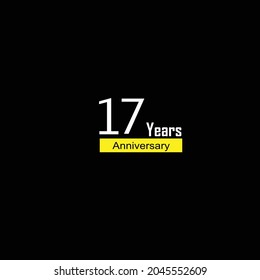 17th anniversary event party. Vector illustration. numbers template for Celebrating.