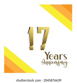 Fiesta del 17 aniversario. Ilustración vectorial. plantilla de números para celebrar.