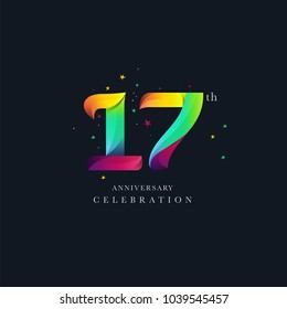 17th Anniversary Logo Design, Number 17 Icon Vector Template.


