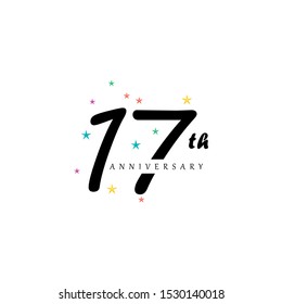 17th anniversary logo design template