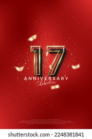 17th Anniversary number. To celebrate birthday with bold red concept.