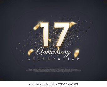 17th anniversary number with fancy numerals. luxury premium vector design.