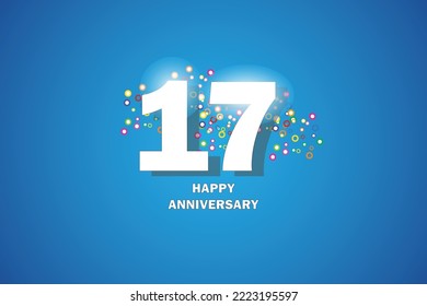 17° aniversario sobre fondo azul