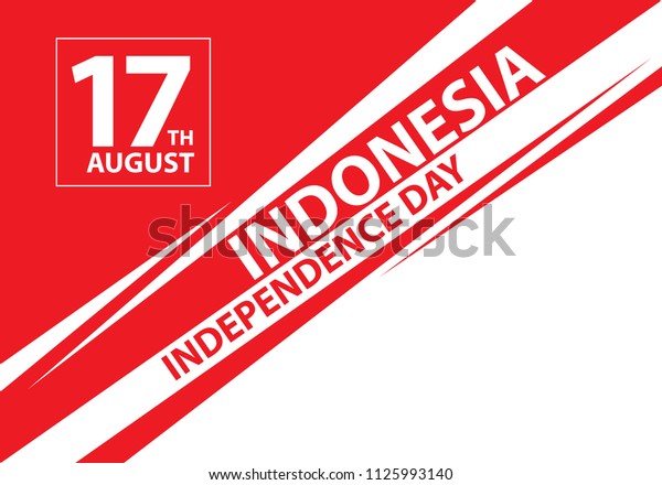 17th August Independence Day Indonesia Text Stock Vector (Royalty Free ...