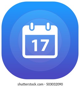 17th Calendar Purple - blue circular UI/UX App Icon / Logo Design