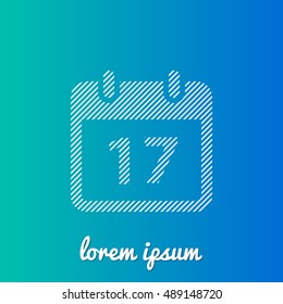 17th Calendar White stroke fill with blue & green gradient background Icon / Logo Design