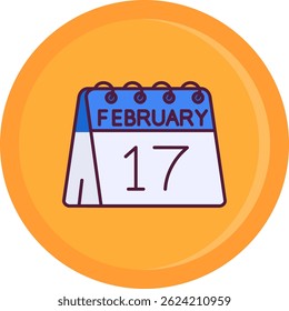 17th of February Line vector Icon Design