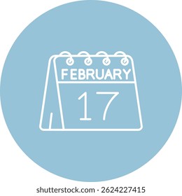 17th of February Line vector Icon Design