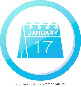 17 de enero Línea Vector Icon Design
