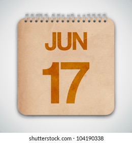 17th June on Old Notebook Vector