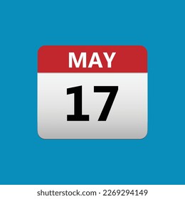 Kalendersymbol am 17. Mai. 17. Mai Kalenderdatum Monat Symbol. Vektorgrafik