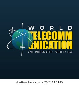 17th May, World Telecommunication and information society day banner with satellite antennas