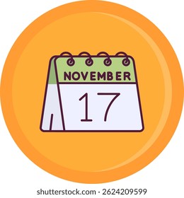 17. November Line Vektor Icon Design