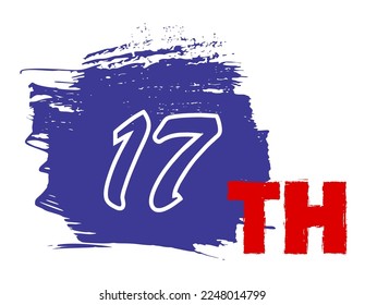  17th Ordinal Numbers counting vector art 