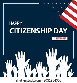 17th September American Citizenship Day Poster Design Template. Flat Design Vector Illustration.