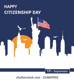17th September American Citizenship Day Poster Design template