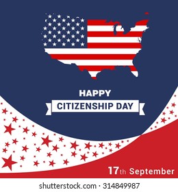 17th September American Citizenship Day Poster Design template