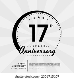 17th year anniversary design template. vector template illustration