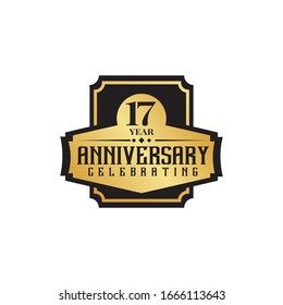 17th year anniversary logo design vector template