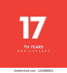 17th Year Anniversary Vector Template Design Illustration.