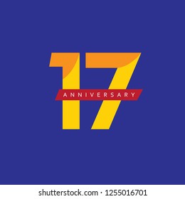 17th Year Anniversary Vector Template Design Illustration.