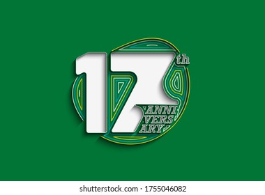 17th Years Anniversary Celebration Typography Vector Design.