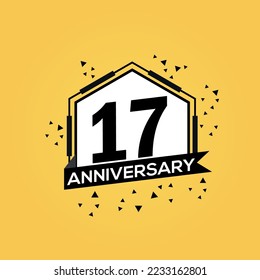 17th years anniversary logo, vector design birthday celebration with geometric isolated design.