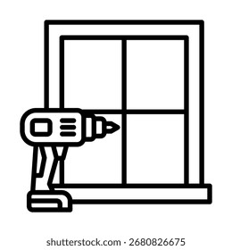17-Window Installation icon line vector.eps