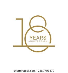 18, 18th Years Anniversary Logo, Vector Template Design element for birthday, invitation, wedding, jubilee and greeting card illustration.