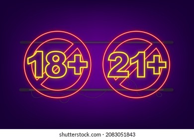 18, 21, plus years old icon. Adults content. Eighteen age older forbidden adult content