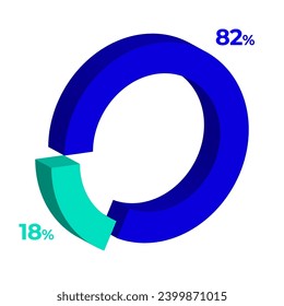 18 82 3d donut pie chart illustration eps vector