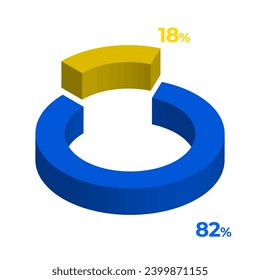 18 82 3d donut pie chart illustration eps vector