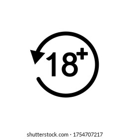 18 age limit symbol. Design template vector