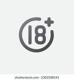 18 Age Limit Symbol Icon Vector Illustration