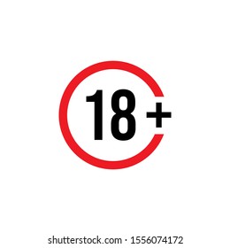 18+ age plus icon vector illustration