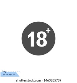 18 age restriction icon symbol logo template